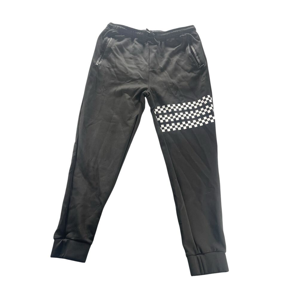 Public Record Black Checkered Jogger Sweatpants Women's Size XL